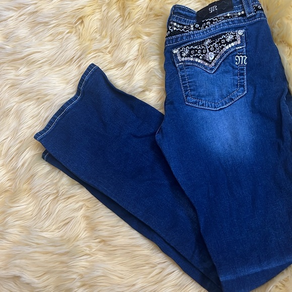 MISS ME CHLOE rhinestone bling boot cut jeans - Picture 3 of 8